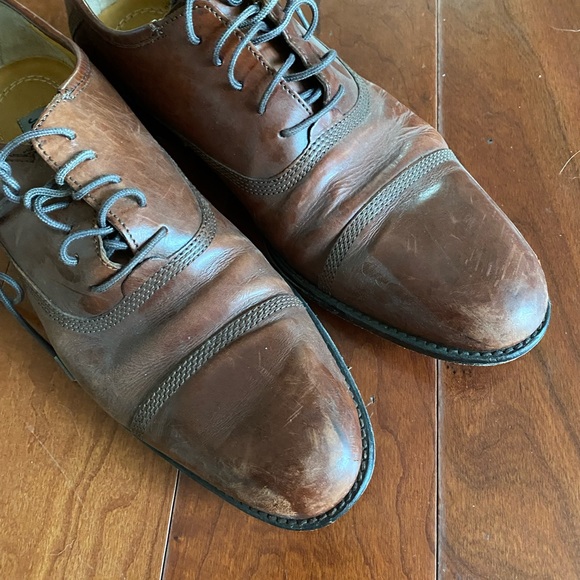 Johnston & Murphy Brown Leather Oxford Dress Shoes - Picture 4 of 6